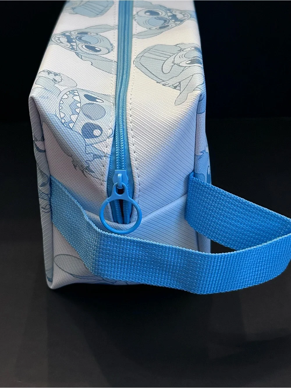 Stitch Blue Pink & White Design Zipper School Supplies or Cosmetic Pouch Zip Bag